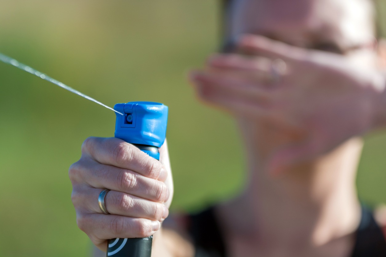 using pepper spray