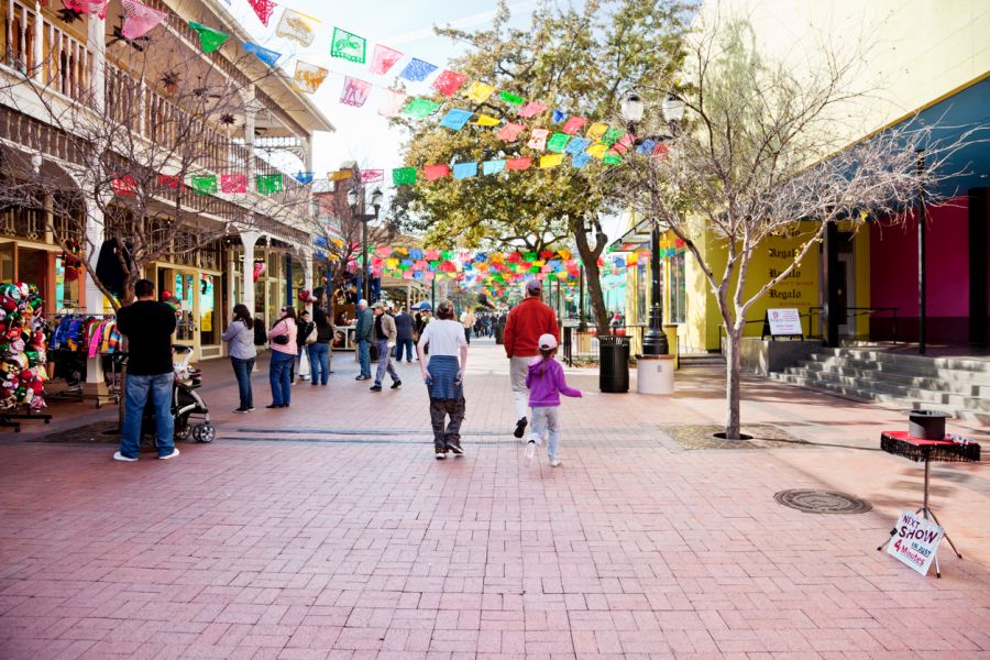people walking through Market Square