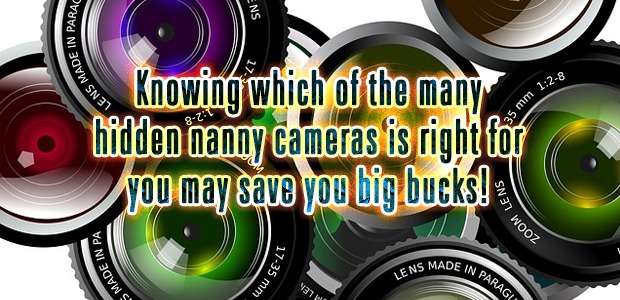 Knowing which of the many hidden nanny cameras is right for you may save you big bucks!