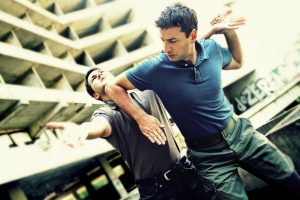 person performing self-defense moves
