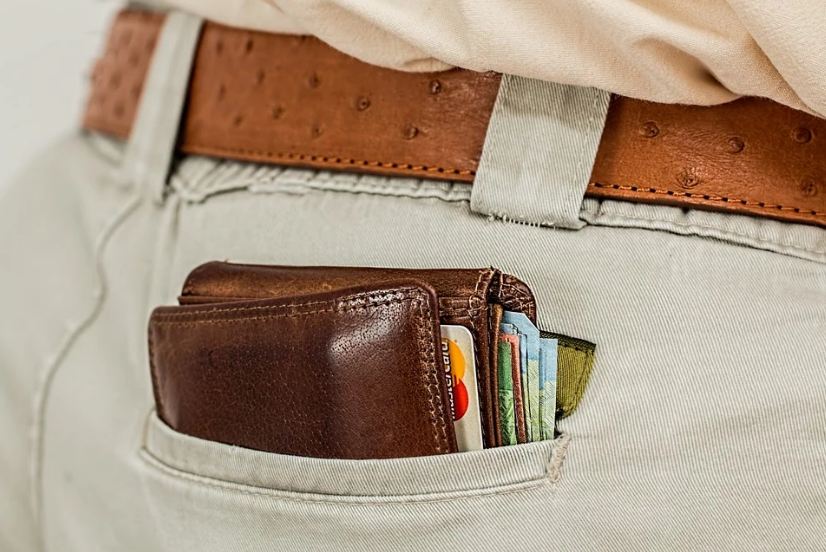 dummy wallet stored in the back pocket